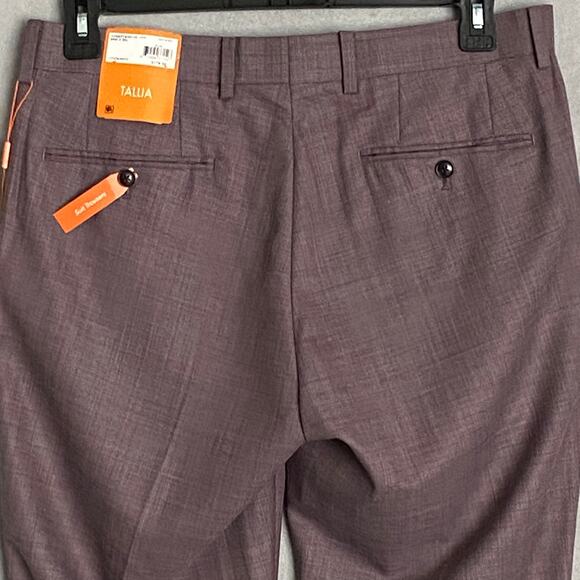 Tallia Men's 34x30 Suit Pant Vane Stretch Wool Blend Plum NEW - Picture 6 of 10